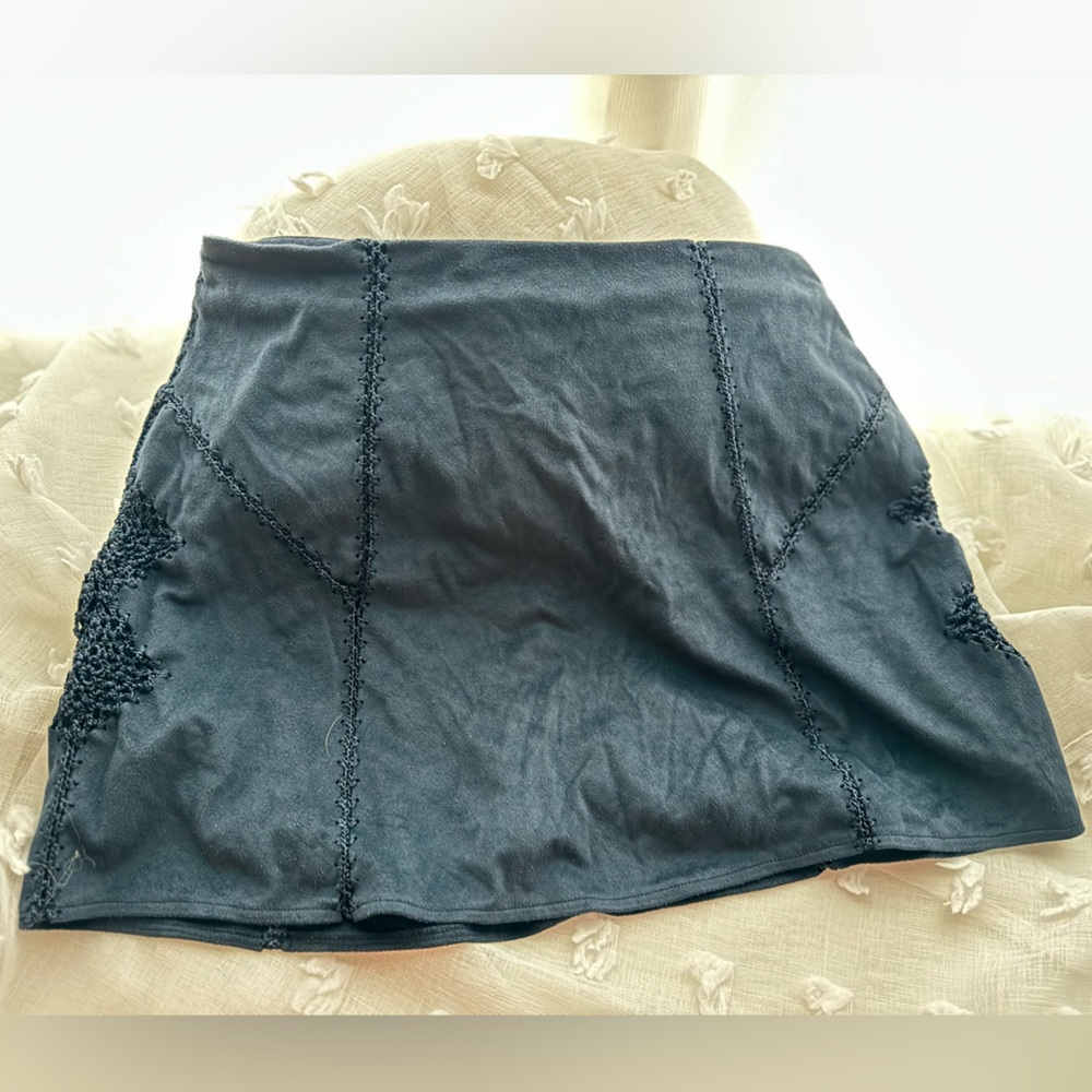 Blue American Rag soft blue crochet detail skirt
